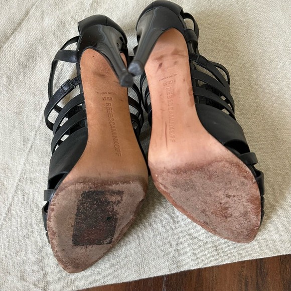 REBECCA MINKOFF Randi Leather Pointed-Toe Pumps in Black Leather - Picture 9 of 11